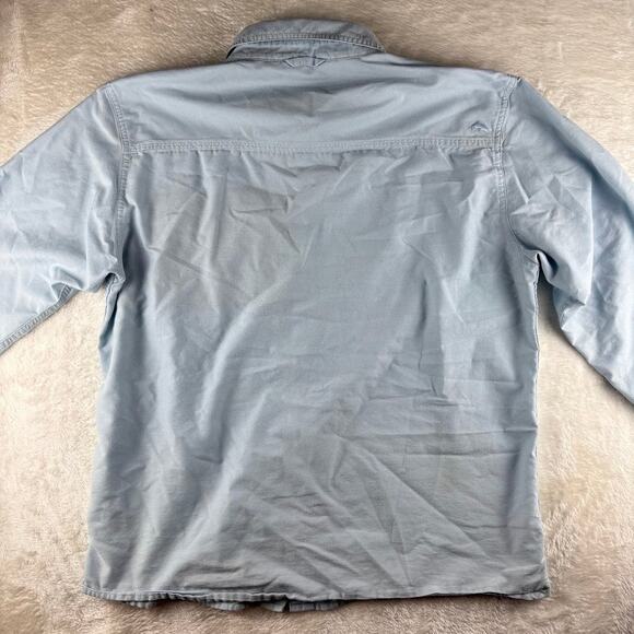 Simms Fishing Shirt Long Sleeve Button Down Men's Large Light Blue Fish it Well - Picture 2 of 11
